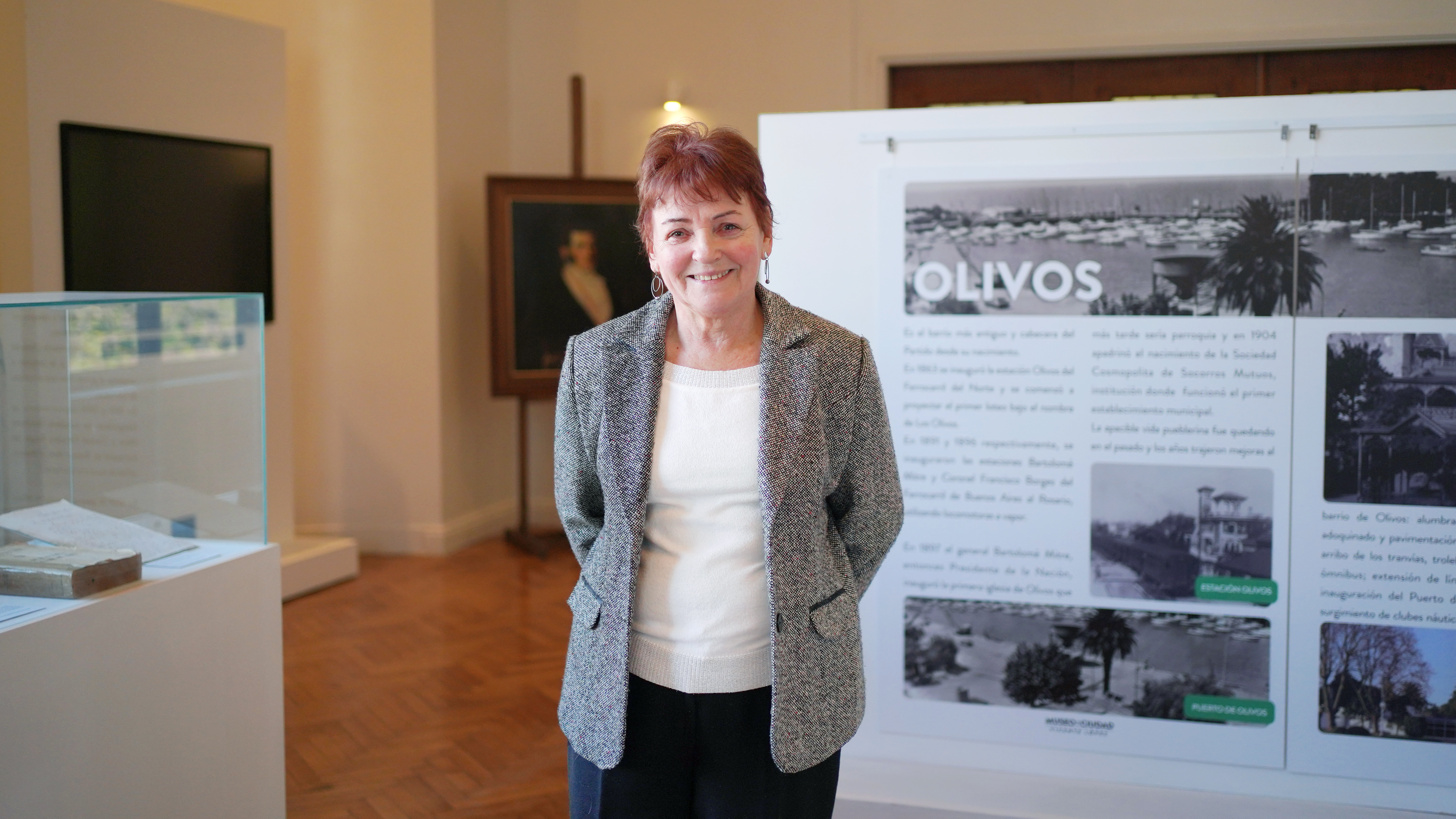 Alicia Rebollar, historiadora local, en el Museo de la Ciudad de Vicente López, lista para participar del segundo encuentro de Vecinos con Historia.